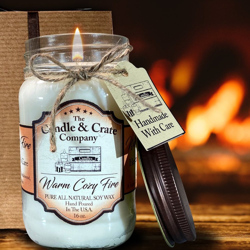 Warm Cozy Fire, Handmade, Pure Soy Wax Candle, Fire Scented, Comes Gift …